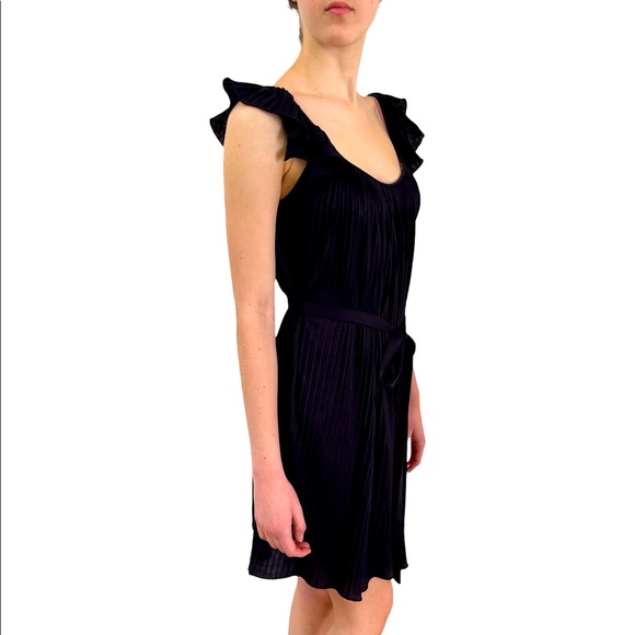 Stella McCartney Ruffled and Pleated Black Dress Size 40 - Picture 3 of 8
